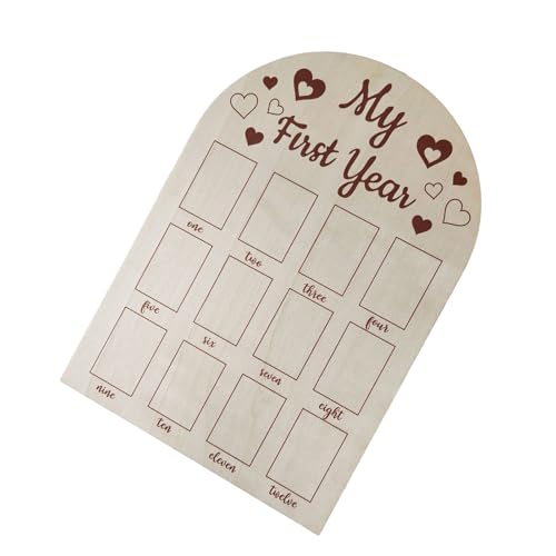 GKOXUQ First Year Picture Frame Photo Display Wood Board For Newborn Baby Birthday Nursery Decorations Baby