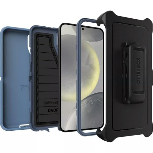 Image of OtterBox Galaxy S25+ (Only) - Defender Series Case - Baby Blue Jeans (Blue) - Screenless - Rugged & Durable - with Port Protection - Holster Clip Included - Microbial Defense Protection