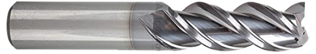 YG-1 28584TC Carbide Alu-Power Square End Mill, 3 Flute, 45 Degree Helix, Regular Length, TiCN Finish, 2-1/2" Length, 3/8"