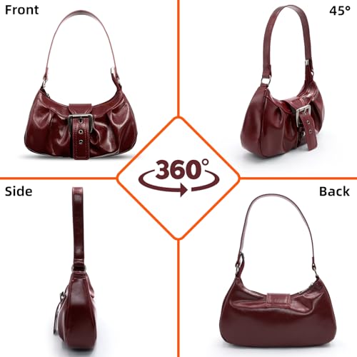 Image of Shoulder Bag for Women, Y2k Purse Top Handle Shoulder Bag Buckle Punk Hobo Clutch Purses Bags