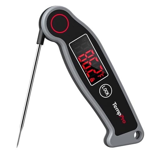 TempPro TP19 Waterproof Digital Meat Thermometer for Grilling with Ambidextrous Backlit & Thermocouple Instant Read Kitchen Cooking Food Thermometer for Candy Water Grill Smoker (Previously ThermoPro)