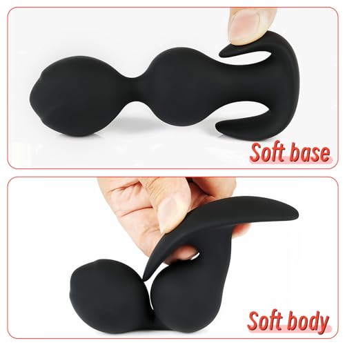 Image of Dual-Ball Anal Plug with Internal Rolling Beads - Enhanced Sensory Stimulation Through Vibrations on Impact - Body-Safe, Comfort-Fit & Unique Design for Ultimate Pleasure, Outdoor Wearable