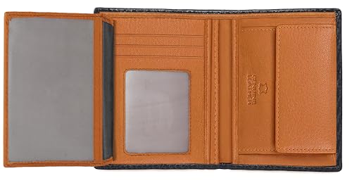 Image of NAPA HIDE Carbon Fiber Leather Wallets for Men (Black & Tan1)