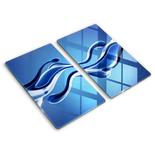 Planche à découper induction 2x30x52cm Wallfluent protection plaque de cuisson design liquide