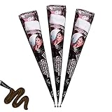 Henna Tattoo, Tattoo Sticker Braun Temporäre Natürliche Mehndi Tattoo Sticker Temporäre Henna Sommersprossen FarbenTätowierung, 3 Stück