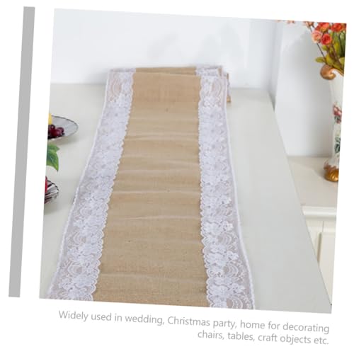 Chemin de table lin et dentelle protection de table à manger élégante VICASKY x4