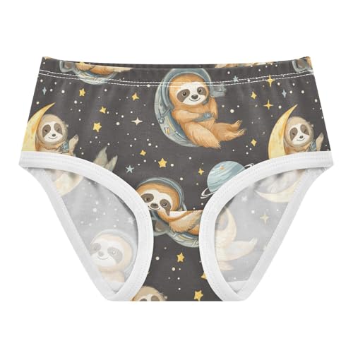 Wusikd Cartoon Sloths Space Girls' Underwear Cotton Cute Girls Briefs Soft Toddler Underwear 2T