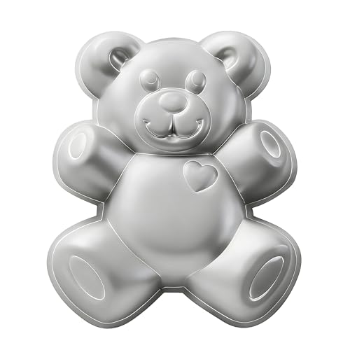 ZDYWY 12 Inch Teddy Bear Shaped Aluminum 3D Baking Mould Cake Mold Tin Birthday Cake Pan - Teddy Bear