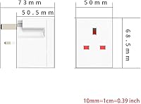Vista 5 de Adaptador de enchufe triple de 3 vías, adaptador de enchufes múltiples, adaptador de enchufe de 3 pines, extensiones de enchufe de 250 V, 13