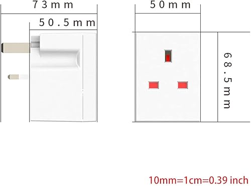 Miniatura 5 de Adaptador de enchufe triple de 3 vías, adaptador de enchufes múltiples, adaptador de enchufe de 3 pines, extensiones de enchufe de 250 V, 13