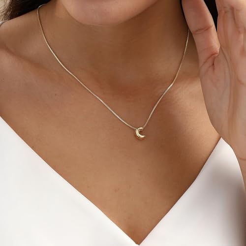 Image of Personalized Bubble Letter Initial Necklace, 14K Gold Plated, Dainty Pendant for Women, Trendy Gold Jewelry