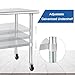 HARDURA Stainless Steel Table with Wheels 24 x 72 Inches Casters NSF Heavy Duty Commercial Work & Prep Table with Undershelf and Galvanized Legs for Restaurant Kitchen Bar and Hotel Garage