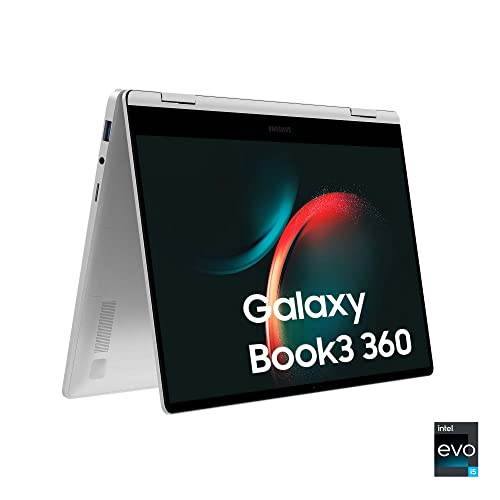 Samsung Galaxy Book3 360, laptop, 13,3", dotykowy, Intel Core Evo i5, 8 GB RAM, 256 GB SSD, grafika Iris Xe, srebrny, klawiatura AZERTY FR