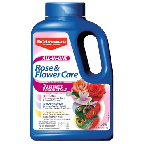 BioAdvanced All-In-One Rose and Flower Care Fertilizer, Granules, 4 lb,