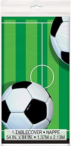 Unique 27303 3D Soccer Ball Plastic Table Cover | 1 Pc, Multicolor