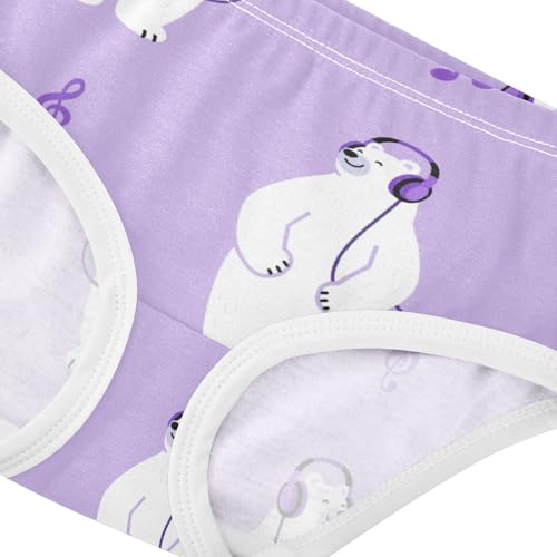 Girls' Underwear Cute Polar Bear Music Purple Toddle Brief Panties 23039304