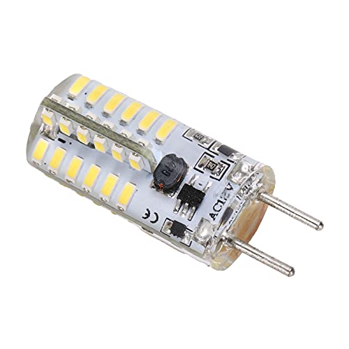 AJUNJIIL para la lámpara de techo de araña, bulbo bipin gy6.35, bombilla de silicona 48led, 3W 300LM, AC12V, luz negativa, ahorro de energía, larga vida útil, luz blanca cálida (Blanco frío)