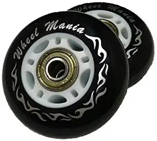 Wheel Mania 高耐久カスタムウィール2個セット キャスターボード用 保証付き 高硬度D40(A95) 68ｍｍ 76mm タイヤ 汎用ウィール 第三者機関評価済み PL保険加入済み… (68mm 黒 x 白)