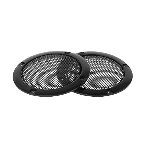 suoryisrty Grilles de Haut-Parleur Protection Subwoofer Frame Grille Cover Steel Mesh Décoratif Circle DIY Accessoires 2PCS 3'
