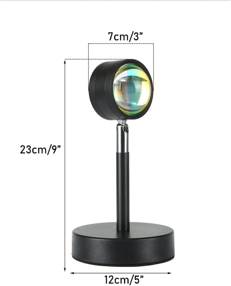 Rainbow Lamp for Photography Background,Home Decor,LED Table Lamp,Decorative Desk Lamp,Double-Headed Sunset Light, 180 Degree Rotation Sunset Projector Light