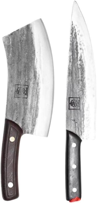 COOLINA Chef's Duo Professional Kitchen Knife Set – Hand-Forged Tungsten XL & Altomino Chef's Knives, High Carbon Steel, Perfect for Precision Chopping, Slicing, and Dicing