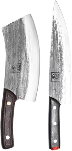 Miniatura 7 de COOLINA Alpha Duo Juego de Cuchillos - Lixy Cuchillo de Carnicero & Cuchillo de Chef Tungsten XL, Acero de Alto Carbono Forjado a Mano, Filo de