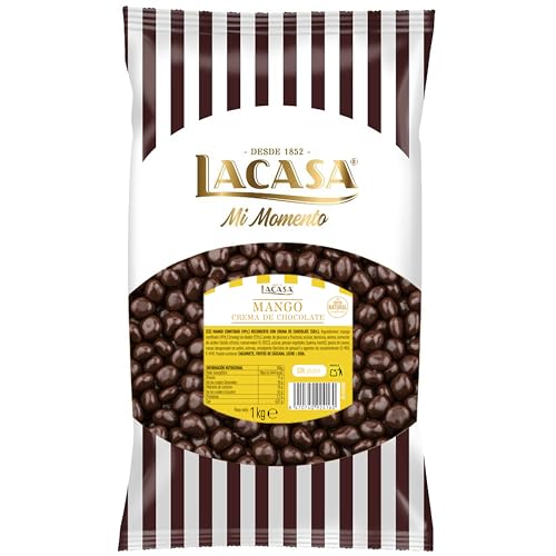 iChuches- Lacasa Frutos Secos con Chocolate – Almendras, Avellanas, Anacardos, Nueces, Pistachos, Arándanos y Pasas – Bolsa 1kg – Deliciosos – Divinos (1 KG, Mango con chocolate negro)