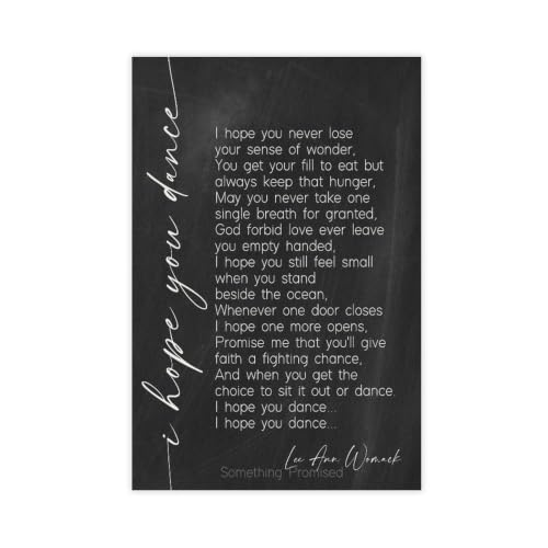 SWDXA I Hope You Dance Song Lyrics on -reclaimed Wood Frame-girl Room_5 Wal