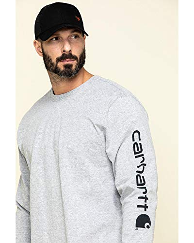 Carharttmensloose Fit Heavyweight Long-Sleeve Logo Sleeve Graphic T-Shirtheather Grey2X-Large Tall #TOP3