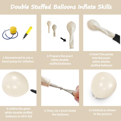 Image of 108Pcs Double Stuffed Pearl White Balloon Garland Arch Kit