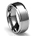 8MM Men's Titanium Ring Wedding Band with Flat Brushed Top and Polished Finish Edges [Size 9]