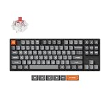 【国内正規品】Keychron K8 Max QMK ワイヤレス カスタム・メカニカルキーボード、TKL、2.4GHz・Bluetooth無線・有線対応/QMKプログラム可能/アルミフレーム/USレイアウト/RGBライト/Superスイッチ/ホットスワップ対応/Mac Windows Linux対応 (Keychron Superメカニカル赤軸（ホットスワップ）)