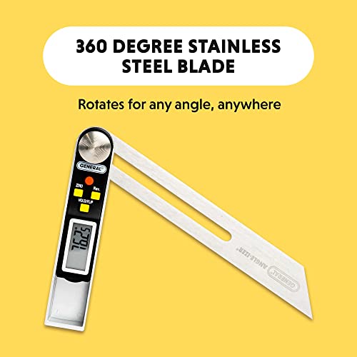 General Tools T-Bevel Gauge & Protractor #828 - Digital Angle Finder With Full Lcd Display & 8" Stainless Steel Blade #TOP4