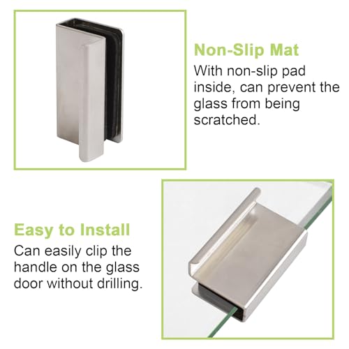 Image of Glass Finger Edge Pull, 4Pcs Cabinet Finger Pull Handle Glass Door Clips Cabinet Latch Clamp Concealed Handle for Display Glasscase Door (Pearl Nickel)
