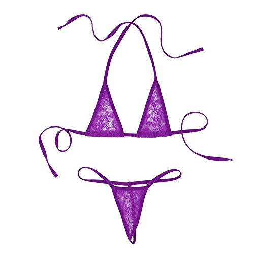 Royal Finish Women's Lace Micro G-String Bikini 2 Piece Sliding Top Thong Summer Trendy Bikini Set - Review, Price and Buying Guide