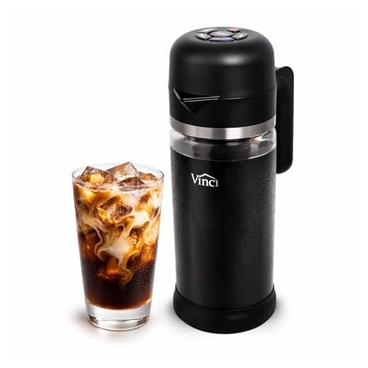 VINCI Express Cold Brew, Electric Cold Brew Coffee Maker in 10 Minutes, Glass Carafe, 3 Brew Strength Settings & Cleaning Cycle, Easy to Use & Clean 1.4 Liters Push Button Control