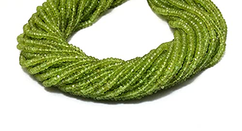 A+++ Micro Faceted PERIDOT 2.5mm Rondell Gemstone Beads 13.5