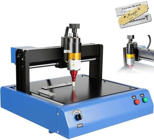400W Electric Dot Peen Engraving Machine - Low Noise Metal Marking Tool for Steel Plates, Nameplates & Tags - 300x200mm Precision Engraver