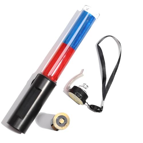 Bâton de Signalisation LED, Bâton Lumineux de Sécurité Routière À Led de 26 cm, Bâton LED D'Avertissement, Avec Torche + Base Magnétique, pour Le Contrôle de La Circulation, Les Parkings (Coloré-2)