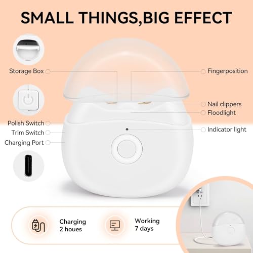 image for YANWEI Automatic Electric Nail Clipper with LED Light & 2 Speeds with 