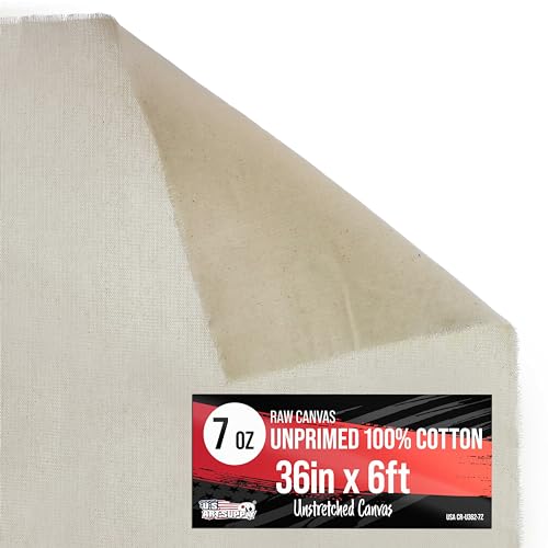 U.S. Art Supply 7-Ounce Unprimed Canvas Roll, 36" Wide x 6' Long (2 Yards) by U.S. Art Supply - Used condition - US$18.04