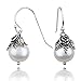 PAZ Creations .925 Sterling Silver Pearl Dangle Earrings