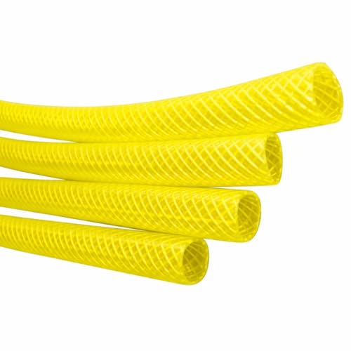Image of Sylix 3 /4 Inch (18mm) Heavy Duty 3 Layered Braided 30 Meter Long Water Hose Pipe | PVC Braided Pipe | Yellow Garden Outdoors Pipes with Hose Connector (Yellow)