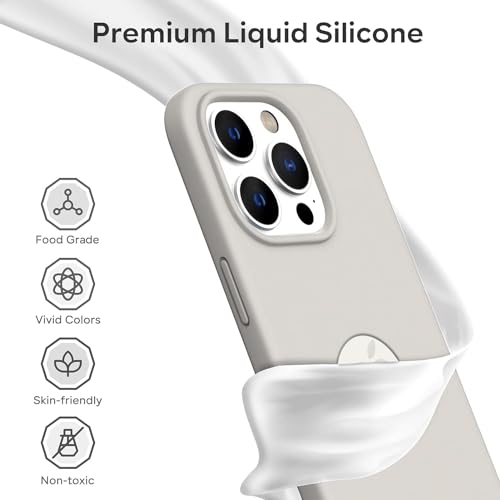 Image of Elzzi Microfiber Logo Cut Cover Compatible for iPhone 16 Pro Max Case Liquid Silicone Cases 4 Layer Protective Covers Shockproof Back Cover with High Raised Camera Lips (6.9 inch, Natural Titanium)