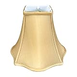 Royal Designs Flare Bottom Outside Square Bell Lamp Shade, Antique Gold, 7" x 16" x 12.25"