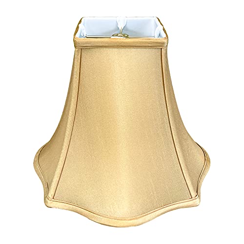 Image of Royal Designs, Inc. Regal Series Fancy Square Bell Lamp Shade, 4 x 10 x 8.5, Antique Gold