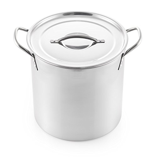 McSunley 607 Medium N Cook Stockpot, 12 Quart, Silver Stainless Steel All Purpose Prep and Canning Bowl