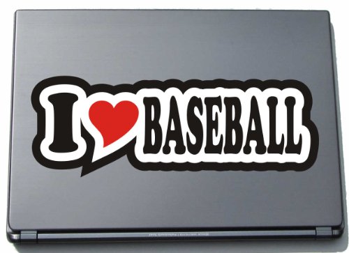 I Love Heart autocollant Decal laptopi Love Heart Sticker ordinateur portable skin 210 mm I Love Baseball