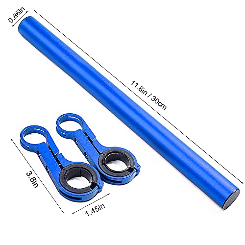PXIRANZR Bicycle handlebar extender 11.8 in, bicycle handlebar extension, multi-functional aluminum alloy extension bracket, handlebar extension bracket, used for computer lamp bracket (blue)