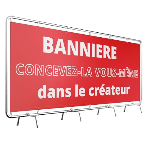 Banderole personnalisée avec texte/logo/photo | Tous formats disponibles | Résistant UV intérieur/extérieur | Parfait publicité anniversaire mariage...
